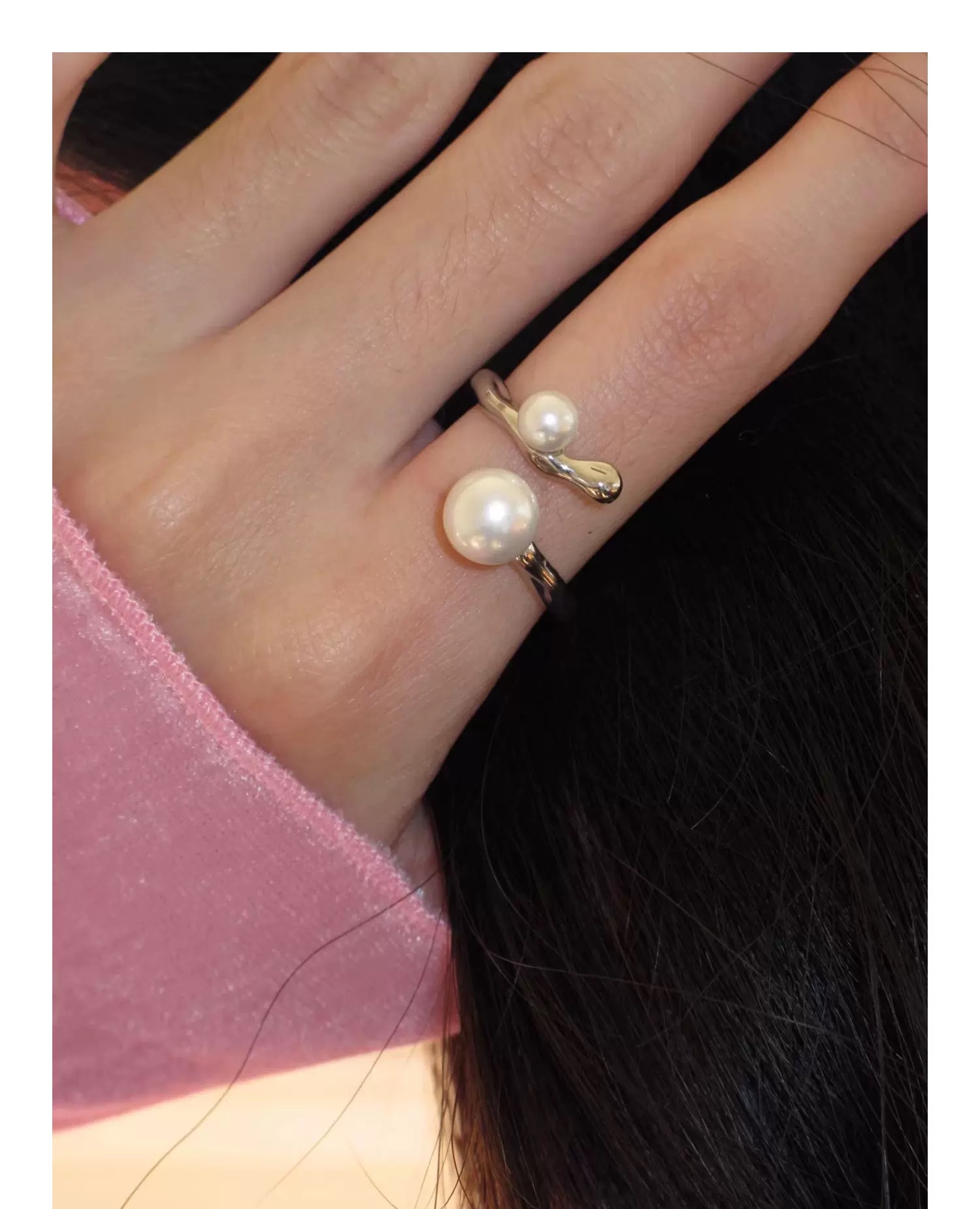 Ring pearl, set, 4 piece set