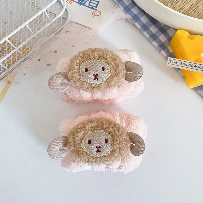 INS estilo de oveja tiene una oveja de dibujos animados de animales de lavado de cara correa de muñeca banda de pelo hembra Linda correa de muñeca artefacto absorbente manga a prueba de humedad