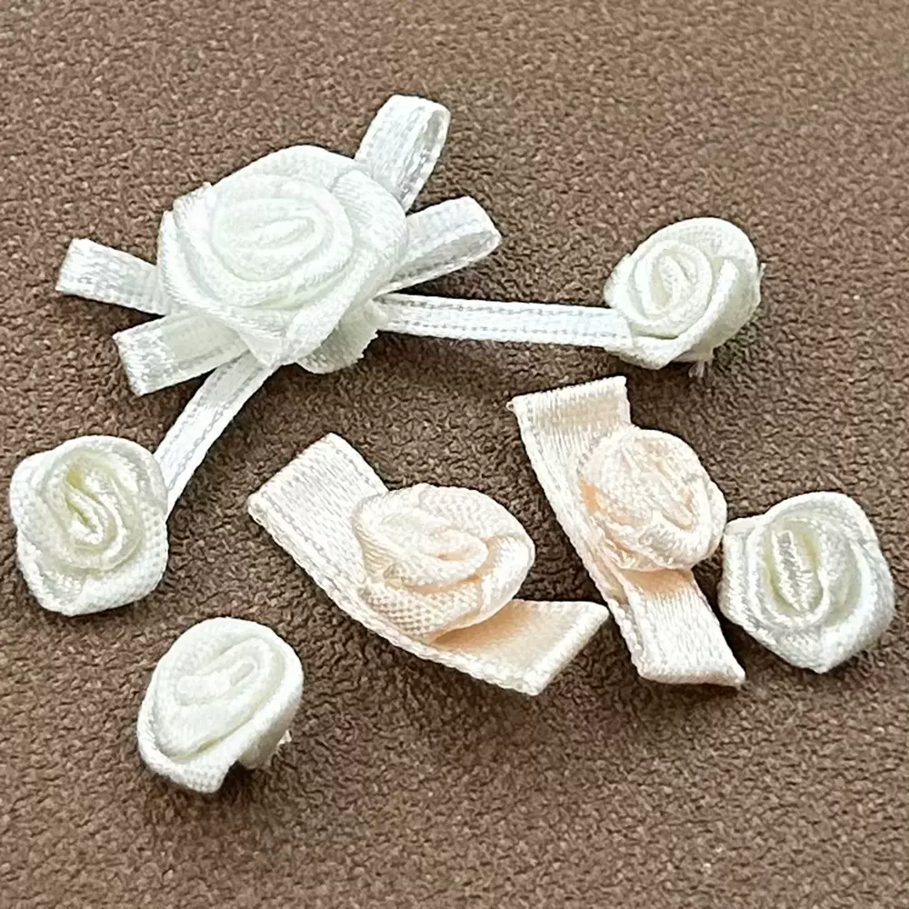 供应手工玫瑰花蝴蝶结 丝带缎带手打花仔 内衣花饰鞋服装饰蝴蝶结