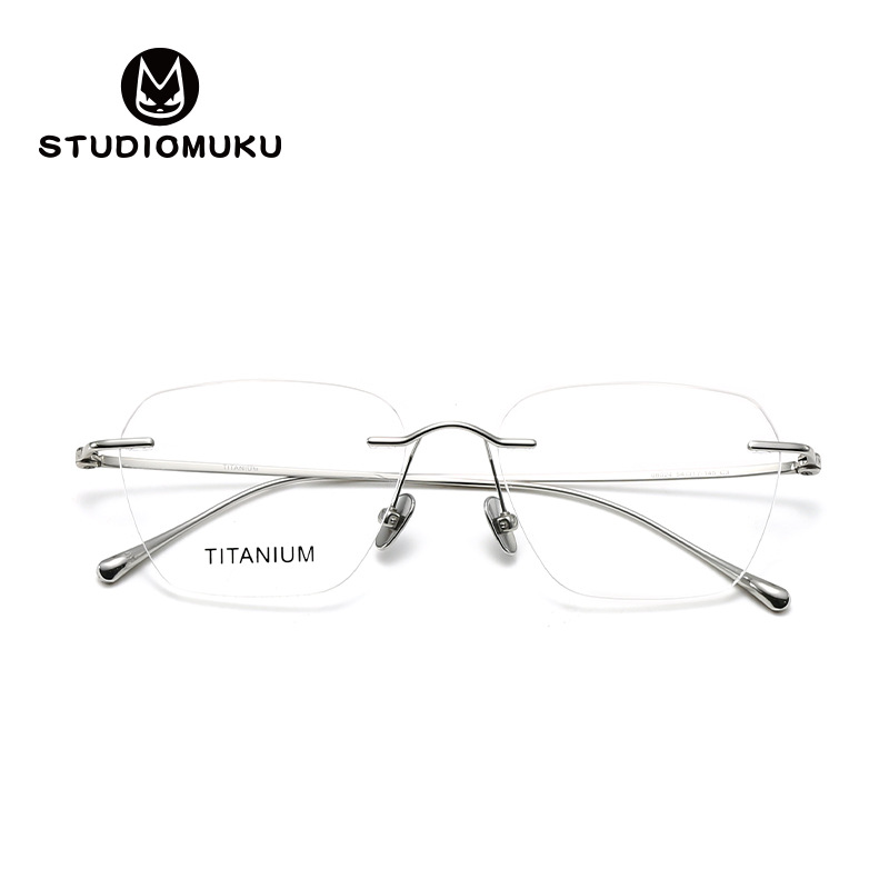 Gafas geniales de madera STUDIOMUKU Montura de gafas sin marco para villanos de alto coeficiente intelectual