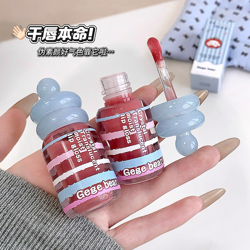 Nuevo producto Gege Bear Crystal Moisturizing Lip Honey, base humectante, invierno y otoño para desalinizar los labios.
