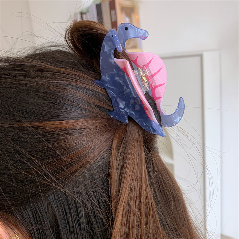 35g Weight Hair Claws Hair Accessories Type 1 Piece Quantity Holiday, Party Occasion Arylic Material Dinosaur Pattern Women's Gender Cute Style Cute Little Dinosaur Acrylic Small Jaw Clip Cute Personality Sweet Niche Hair Claw Hairpin Hair Ornaments New 23
