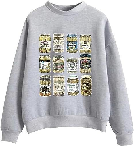 2023 Amazon's New Kimchi Jar Printed Autumn and Winter Sports and Leisure Round Neck Sweatshirt for Men and Women