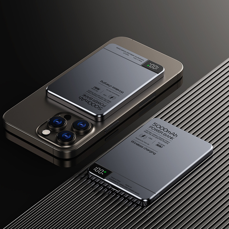 Q1超薄型マグネット充電宝pd20w急速充電大容量カード式はアップルの外付け電池金属を適用します。|undefined