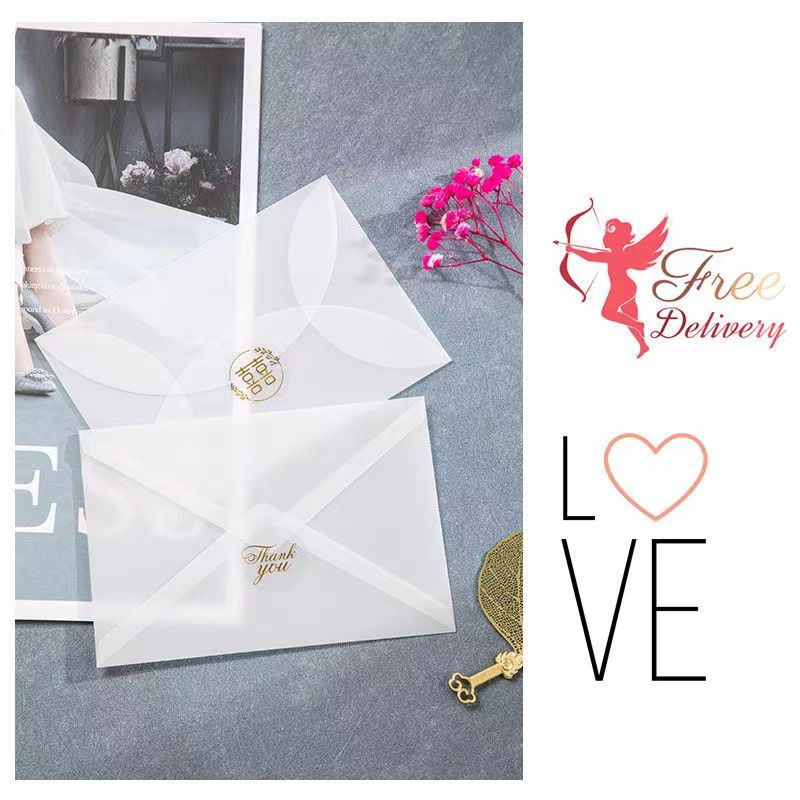 Fabricante al por mayor sobre de papel de ácido sulfúrico translúcido blanco personalizado papel de mantequilla de estilo occidental impresión de sobres de bronceado personalizado