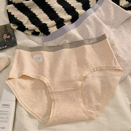 Underwear women's pure cotton type A baby cotton antibacterial girls' cotton underwear pure cotton seamless mid-waist underwear women's solid color
