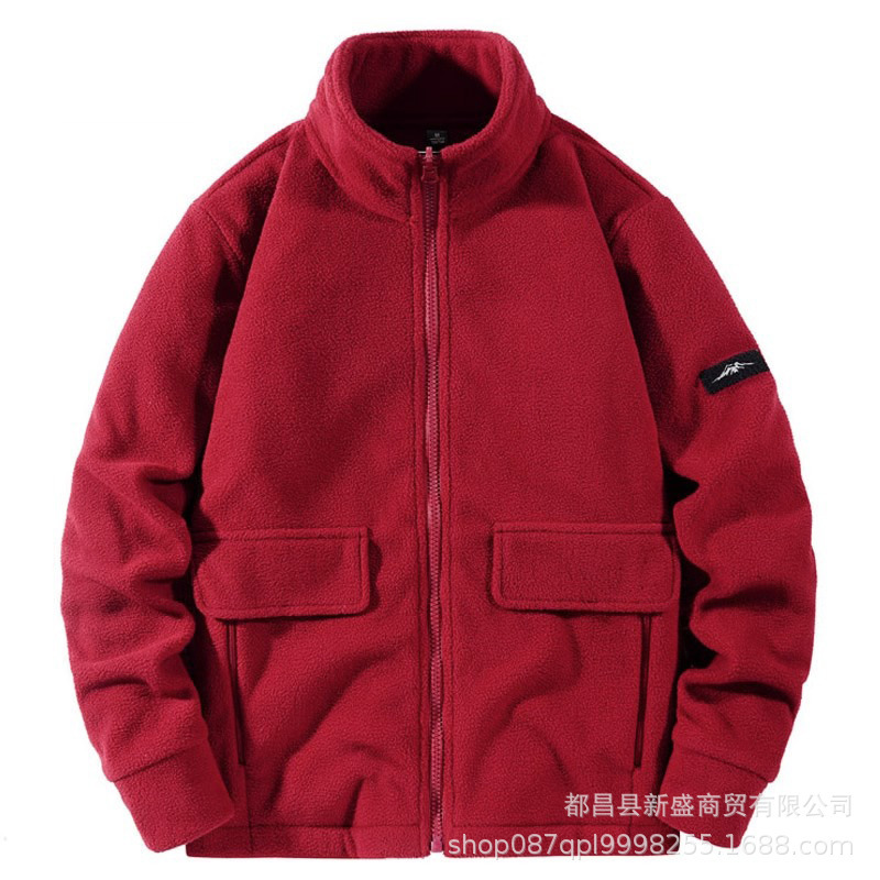 Spring and Autumn fleece cardigan sweater men's liner coat couple's same polar fleece casual outdoor loose top Spring and Autumn fleece cardigan sweater men's liner coat couple's same polar fleece casual outdoor loose top