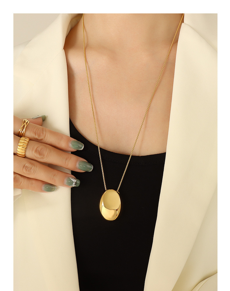 20g Weight 0.03µm-0.05µm Gold Plating Thickness PVD Coated Gold Plating Process Real Gold Plated Plating Material 304 Stainless Steel Pendant Material Pendant Necklace Classification PVD Coated Real Gold Plated 18K Gold Geometric 304 Stainless Steel Fashion Waterproof Non Tarnish 304 Stainless Steel Pendant Necklace
