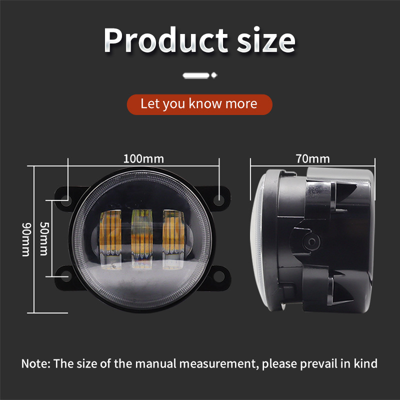 (2개) 30W 4 인치 LED 수정 된 자동차 빛 지프 랭글러 지프 JK TJ 안개 빛 더블 컬러 클래식