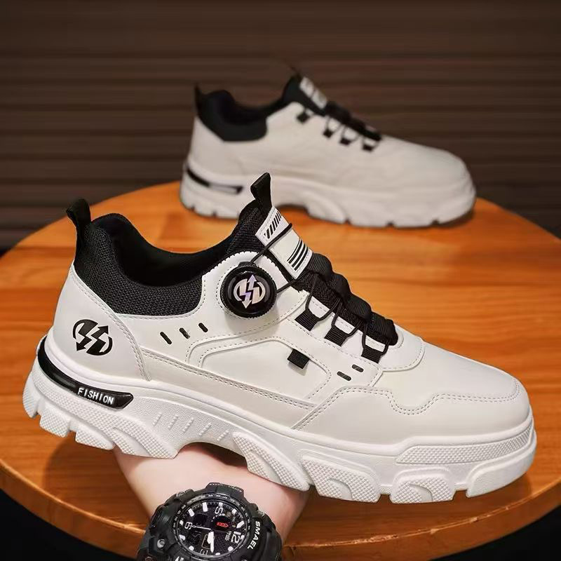 Zapatos para Hombre, Primavera 2025, Nuevos Zapatos Deportivos Casuales de Moda con Hebilla Giratoria, de Punta Baja, Antideslizantes, Impermeables para Exteriores y Trabajo