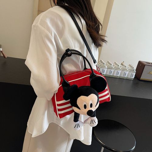 Cartoon Mickey portable bowling bag for women 2024 new cute doll shoulder crossbody bag hand semi-circle bag