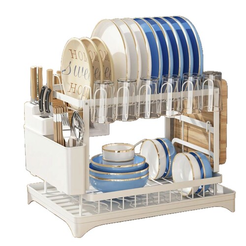 Cross-border new type drain bowl rack kitchen bowl and dish rack knife and chopstick rack cutting board rack water draining plate set complete drain bowl rack wholesale
