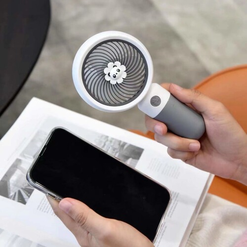 Cross-border new cute cartoon handheld with base fan mini USB charging summer outdoor portable fan