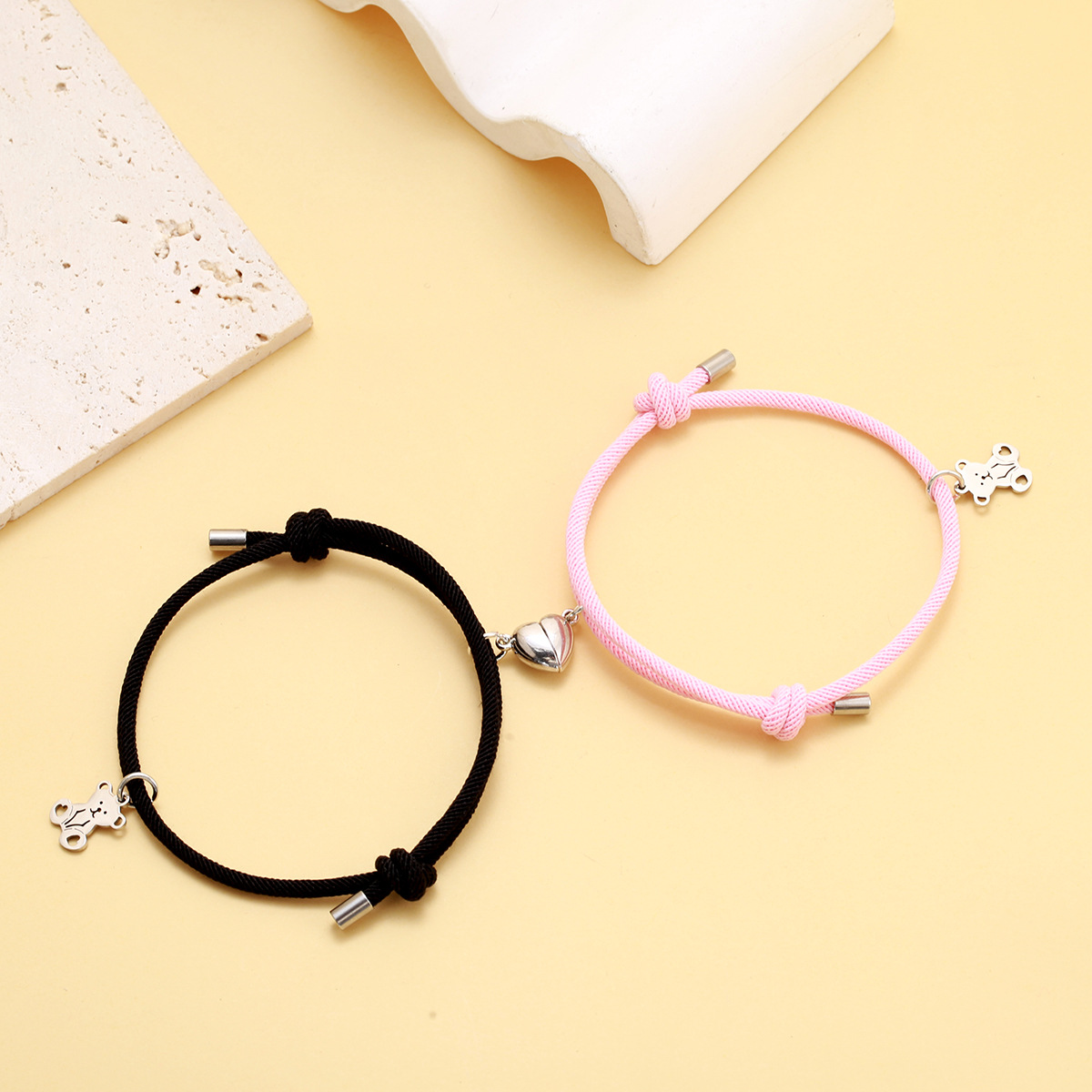 1 Pair Original Design Bear Mixed materials Nylon Couple Bracelets