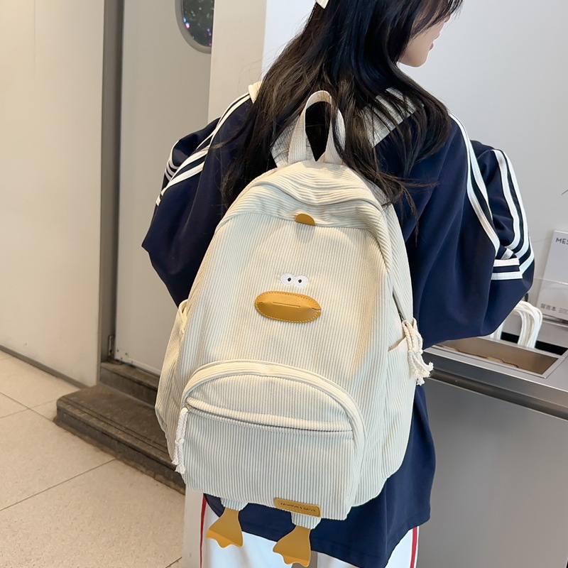 New Cartoon Little Duck Schoolbag for Girls, College Students, Versatile Japanese Style High School Students, Korean Style Girl Backpack, Backpack