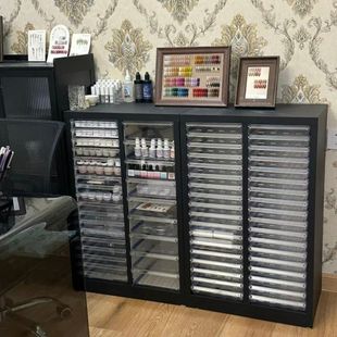 Nail Art Storage Cabinet Nail Salon Nail Polish Glue Multi-Layer Flats Bottom A4 File Cabinet Drawer Type Wheeled Floor-Standing Sample Cabinet