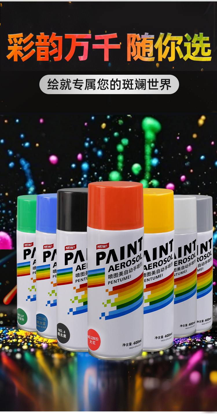 Large Bottle of Self-Spraying Paint, Automatic Hand Spray Paint, Special Paint for Cars, Black and White Paint, Large Capacity Graffiti Spray Paint