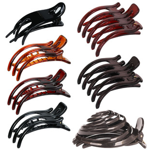 Black plastic wig Grabbing bird's nest hairpin hair ponytail hair grabbing mid -number duckbill long tooth hair comb and grab clip