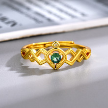 ��ϵɳ���R��ָŮ�18k���Ƕ�Gɫ�ʯ��ɫ�ʹڽ���С���OӋָ�h