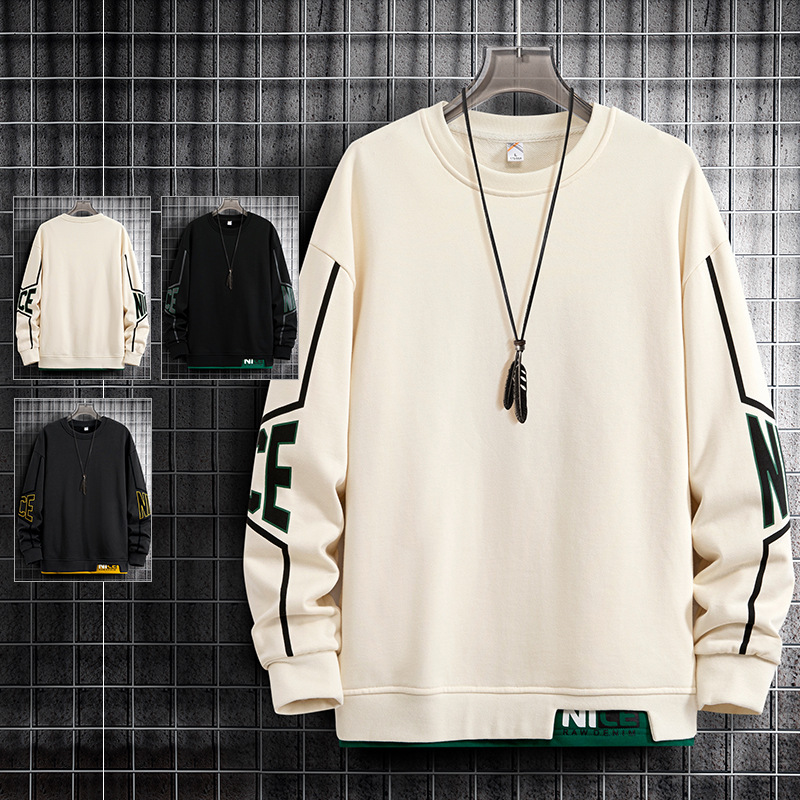 T-shirt pour hommes, marque de mode coréenne, haut de sport décontracté, pull Instagram pour jeunes, automne et hiver_voghion.com