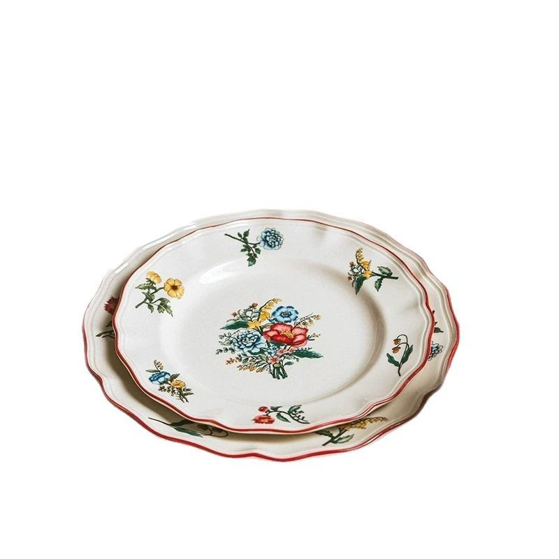 Tableware, retro set, ceramic dinner plate, soup bowl, Birthday gift