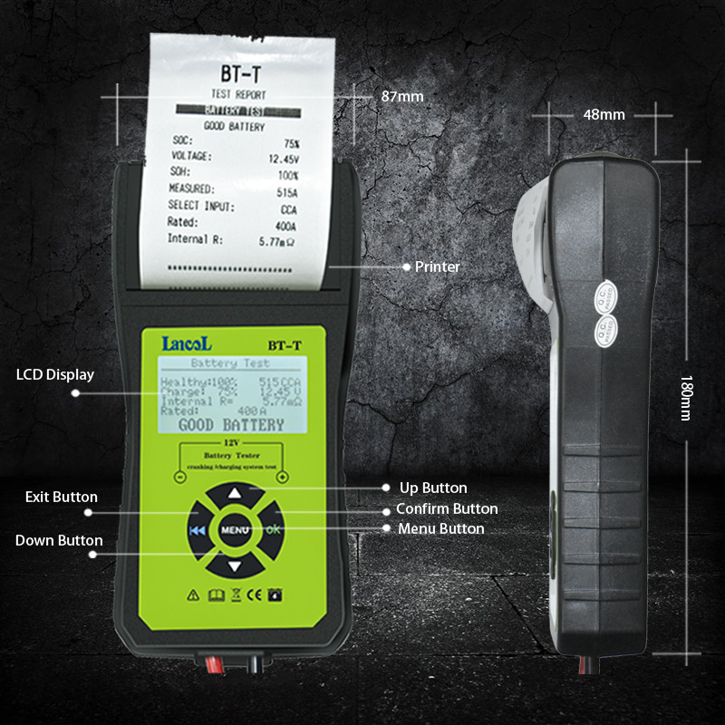 Lancol Bt-T Battery Tester Car Battery Measurement with Printer Automotive System Diagnostic Instrument