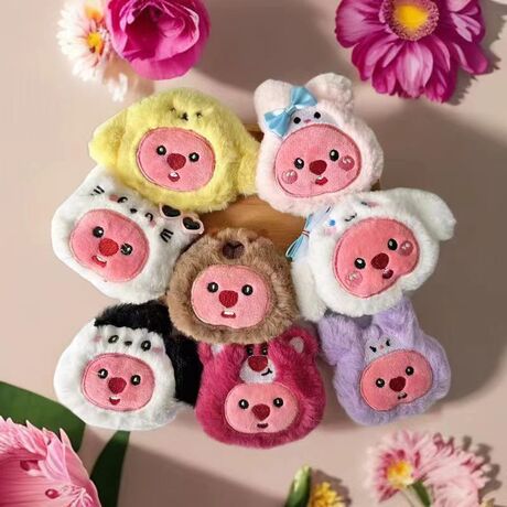 Sanrio Keychains Cartoon Plush Sanrio Hat Beaver Doll Bead Clownfish Parchapa Do
