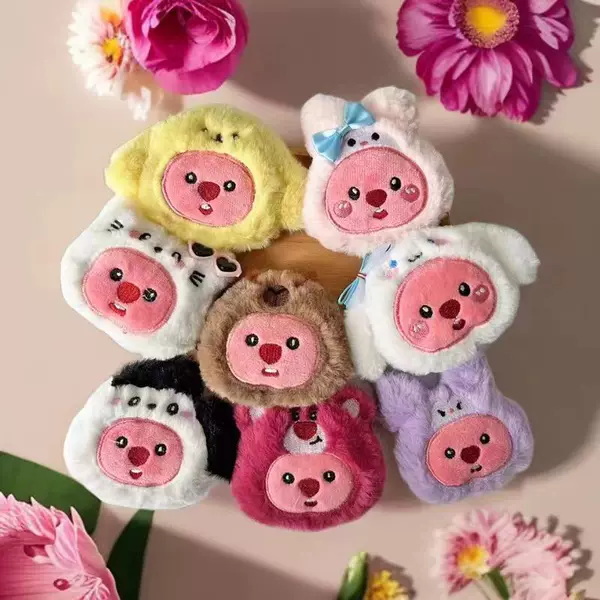 Cartoon Plush Sanrio Hat Beaver Doll Bead Clownfish Parchapa Dog Schoolbag Keychain Decorative Pendant