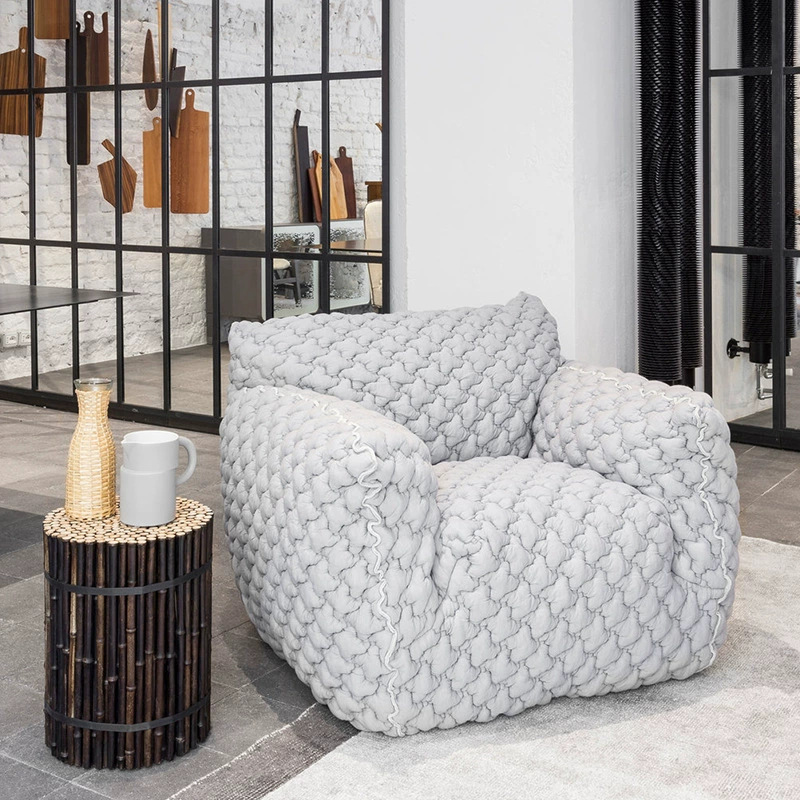 Diseñador de red azul grasa sofá silla sala de estar balcón sofá de tela individual italiano silla de relajación perezosa minimalista