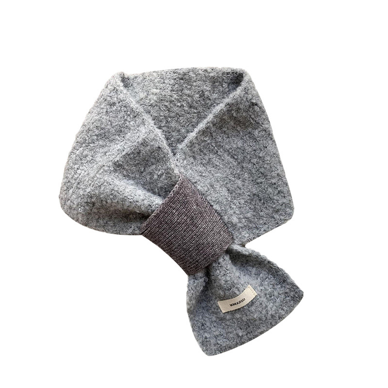 Otoño y invierno bufandas mujeres de color sólido estilo coreano universal moda caliente protector de cuello bufandas cruzadas de lana de punto bufandas al por mayor