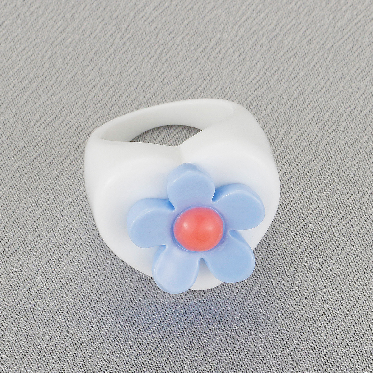 New Acrylic Geometric Flower Resin Ring Wholesale Nihaojewelry display picture 7