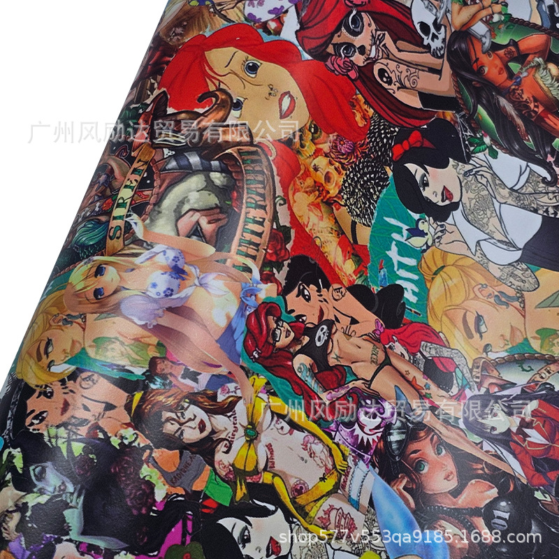 Car Personalized Graffiti Cartoon Animation Car Film Color Changing Self-Adhesive Sticker Electric Motorcycle Modified Car Color Changing Film
