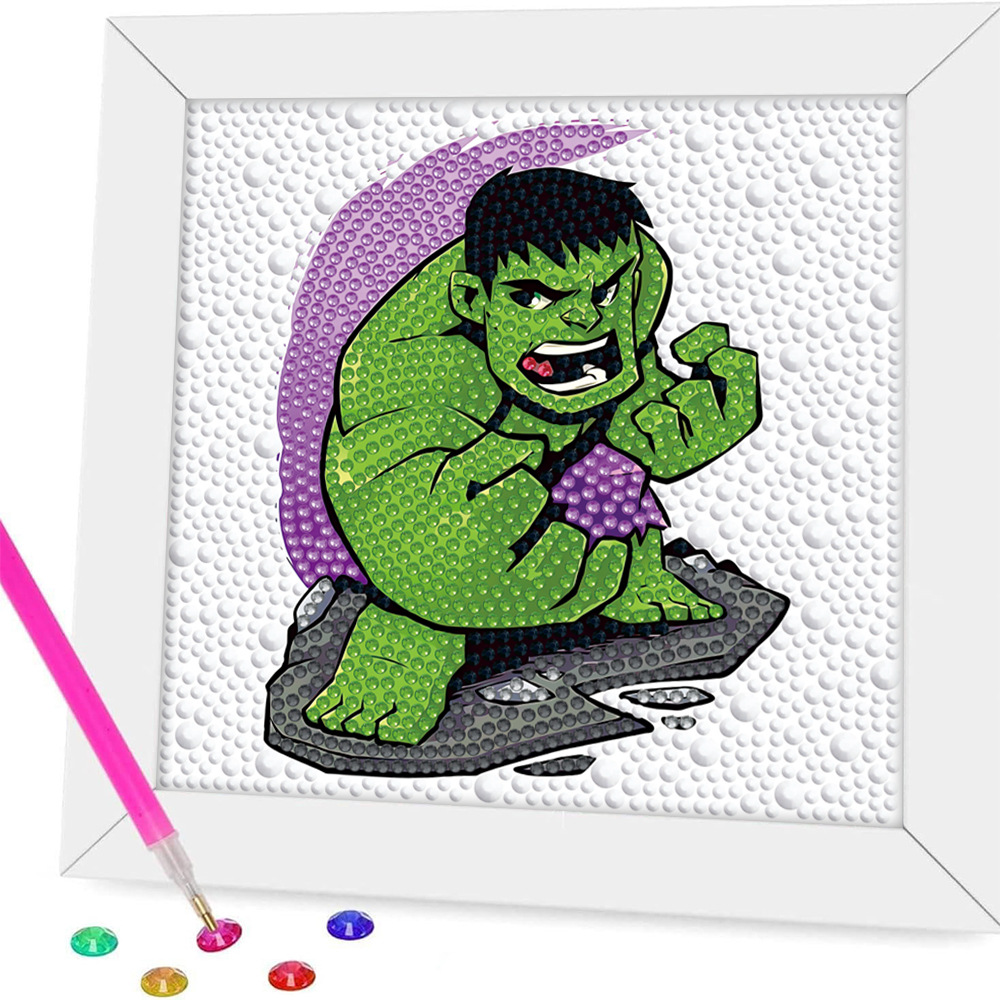 Pintura de diamantes enmarcada hecha a mano, superventas transfronteriza, de dibujos animados infantiles de la princesa Elsa, linda pintura de pegatinas de diamantes DIY