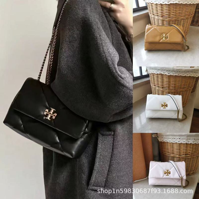 Factory Outlet Foreign Trade TB Women's Bag 2025 New Cowhide Rhomboid Chain Single Shoulder Crossbody Portable Fashion Cloud Bag