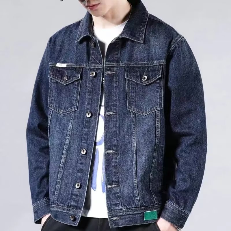 2023 otoño nuevo chaqueta de vaqueros hombre moda guapo chaqueta de trabajo primavera y otoño casual jeans simple