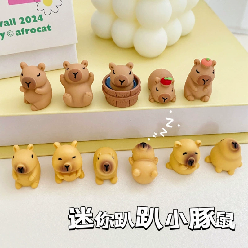 Мультяшная милая капибара, модные стерео украшения из смолы, брелок ручной работы, украшения для стола, автомобиля