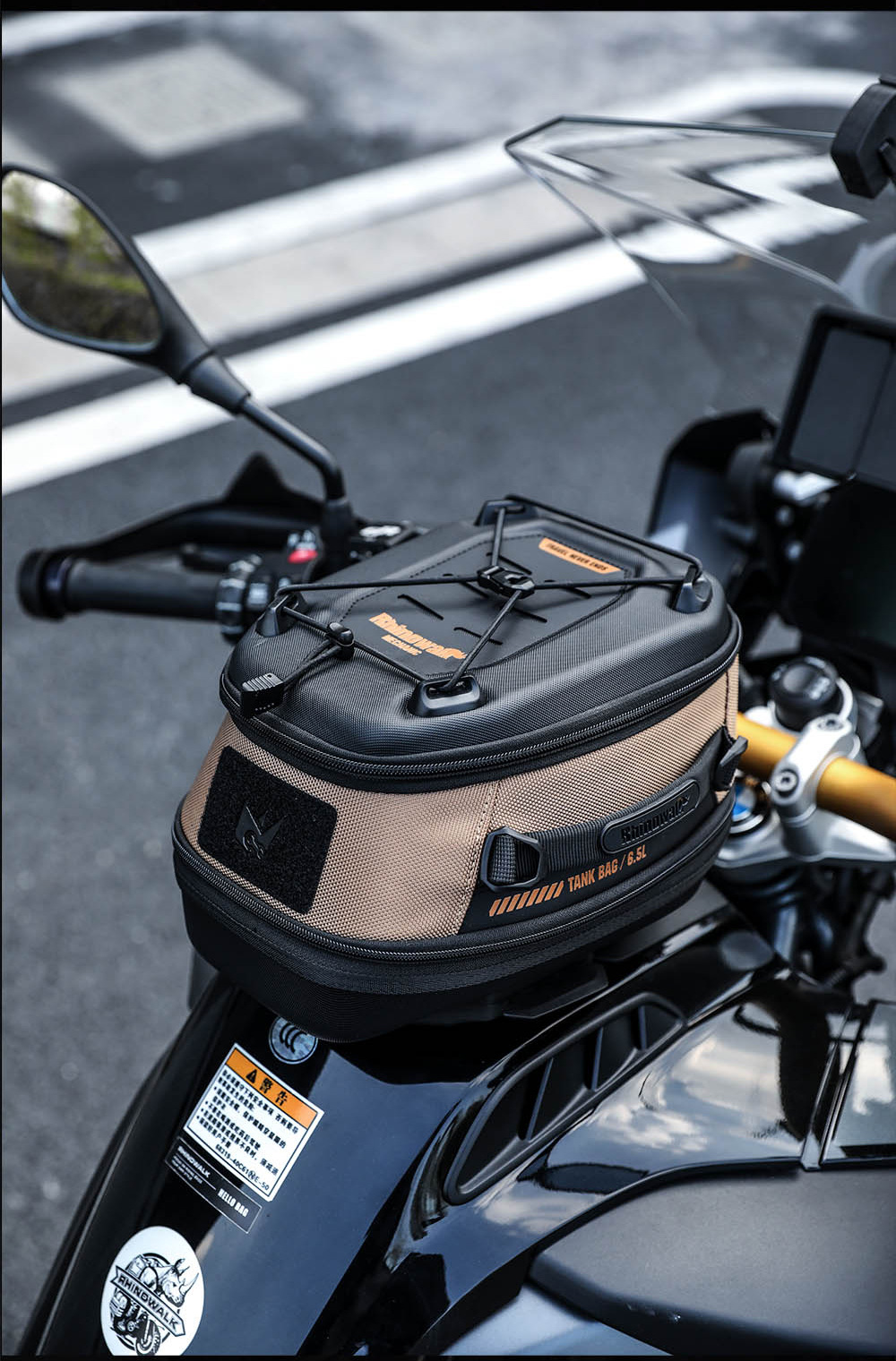 Rhinowalk Motorcycle Fuel Tank Bag Magnetic Quick Release Anti-Theft Adjustable Front and Rear Motorcycle Rider Bag