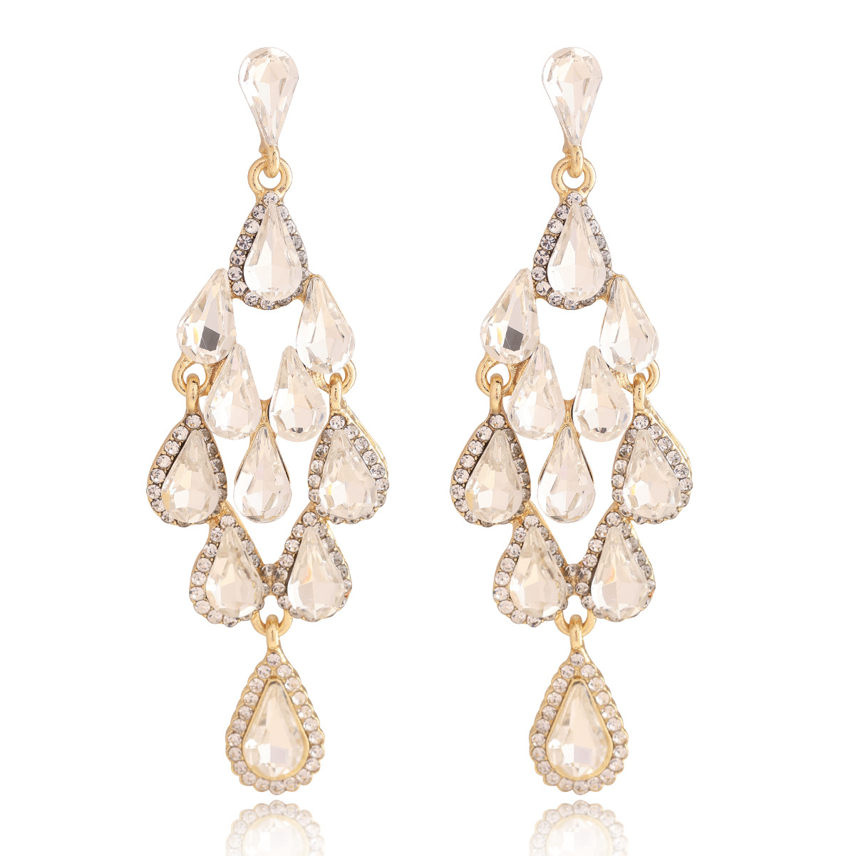 30g Weight Alloy Ear Needle Material Rhinestones Inlay Material Drop Earrings Classification 1 Pair Quantity Holiday, Daily Occasion Alloy Material Rhombus Pattern Spring&Summer Season Women's Gender Inlay Design Vacation, Classic Style Style 1 Pair Vacation Classic Style Rhombus Inlay Alloy Rhinestones Drop Earrings 无