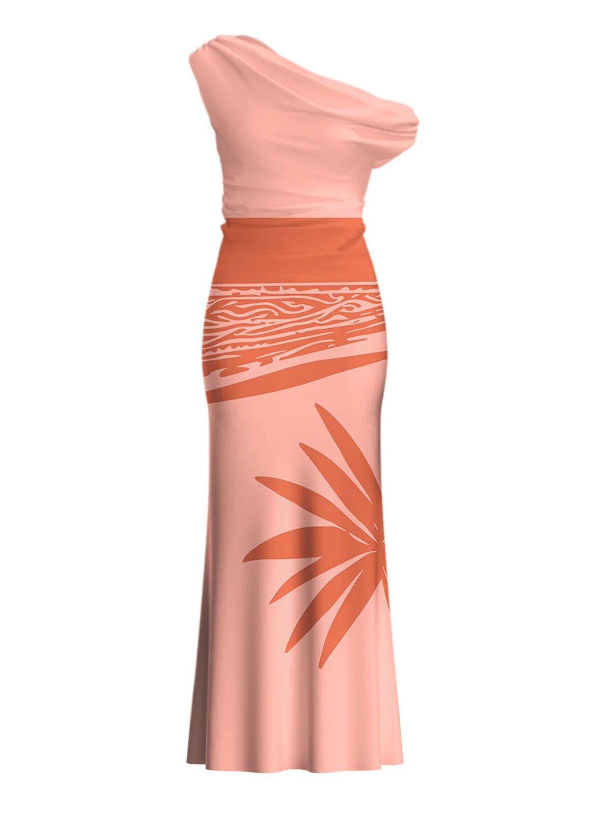 Summer Style High End Sexy Off Shoulder Slim Fit Long Dress Resort Printed New_ecoleips.com