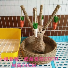 宠物玩具草编胡萝卜树套装攀爬啃咬玩具新款热卖手工编织玩耍萝卜