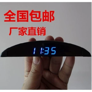 Solar-powered car clock, automotive electronic clock with night light, internal temperature and voltage meter, newly launched
