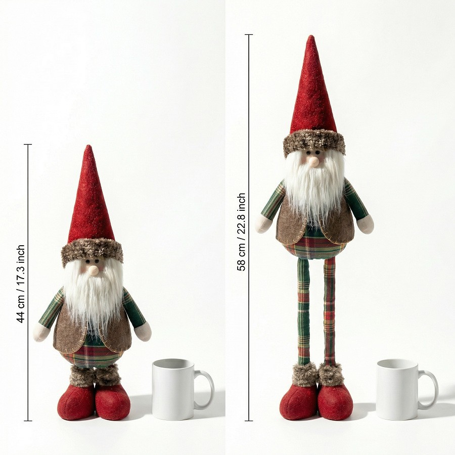 Muñeco Telescópico Navideño de Tela Decorativo para Navidad
