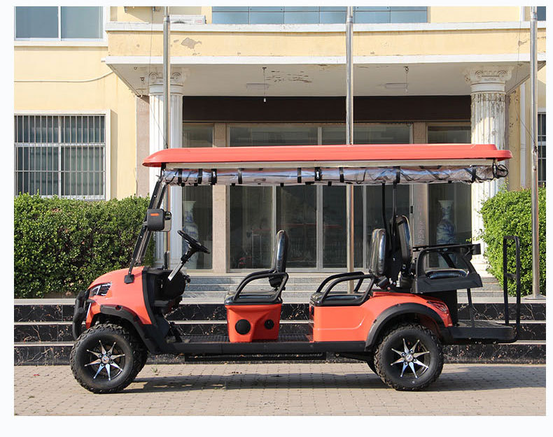 Multi-seater customized electric golf cart for scenic resorts, campsites, reception, sightseeing, and golf tours