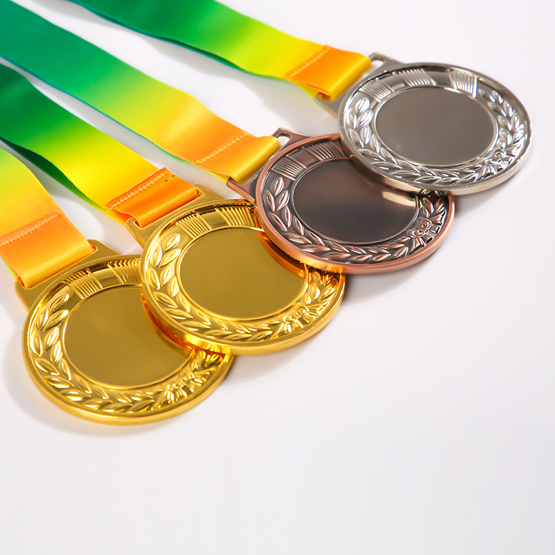 Juegos de maratón de la Escuela de la competencia fija jardín de infantes hecho de metal de los niños listado medalla de oro y plata Medalla de la competencia de cobre