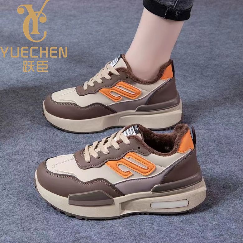 Yue Chen zapatos de papá de otoño y invierno para mujeres 2023 nuevos zapatos deportivos de alumno ligeros de grano grueso y suave
