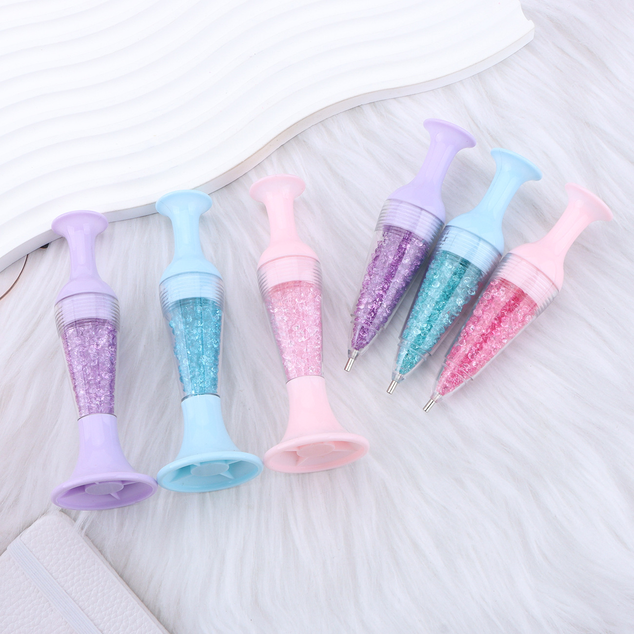 New Vase-Shaped DIY Nail Art Dotting Pen with Shiny Diamond Dots and Crushed Diamonds, Can Be Printed with Logo, in Stock