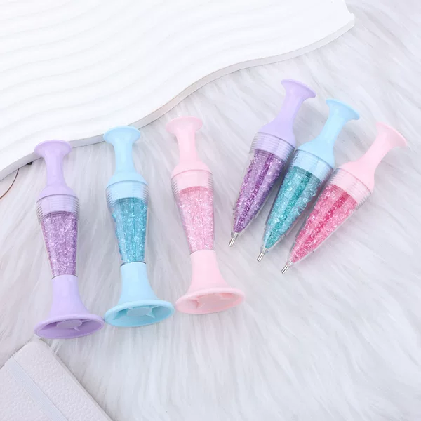 New Vase-Shaped DIY Nail Art Dotting Pen with Shiny Diamond Dots and Crushed Diamonds, Can Be Printed with Logo, in Stock