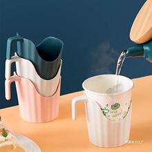 一次性纸杯杯托高颜值办公塑料杯架加厚隔热防烫波纹杯架杯套底座