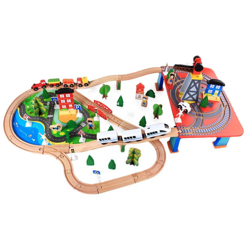 children's electric wooden train