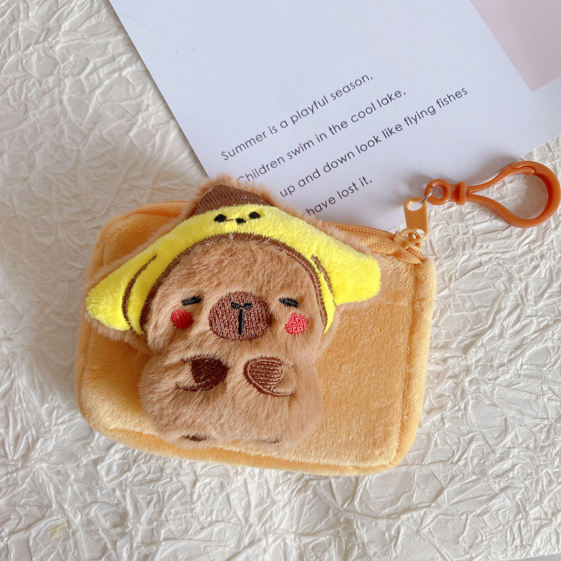 新品ラウンド可爱いカピバラぬいぐるみ小銭入れカピバラバッグストラップ男女収納非ギシギシ呼び金|undefined